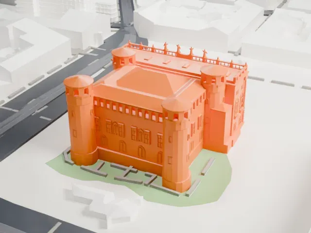 Palazzo Madama, Turin model, East view
