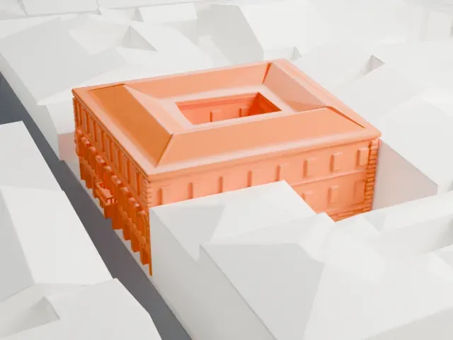 Palazzo Malta model, East view