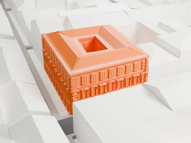 Palazzo Malta model, South view