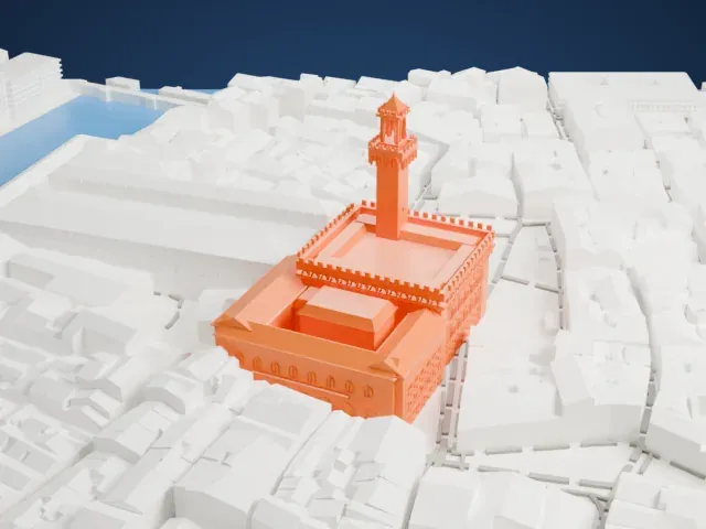 Palazzo Vecchio model, East view