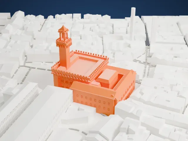 Palazzo Vecchio model, South view