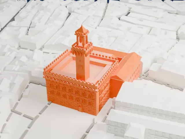Palazzo Vecchio model, West view