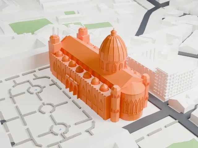 Palermo Cathedral model, East view
