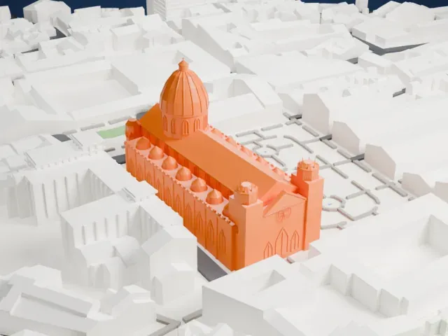 Palermo Cathedral model, West view
