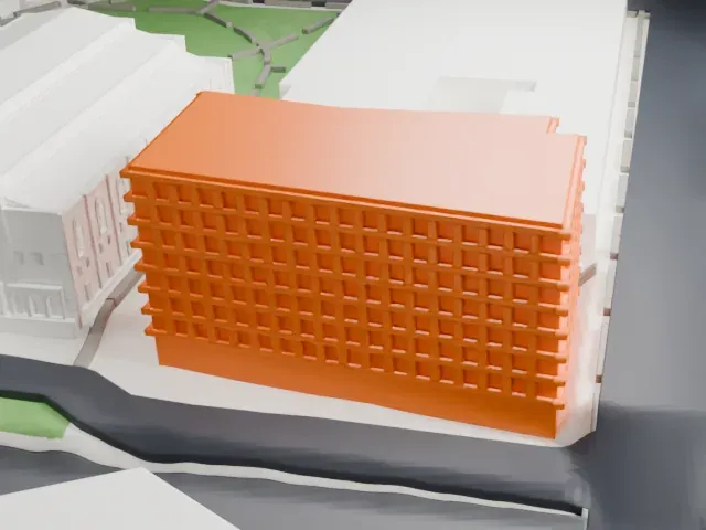 Palestra model, East view