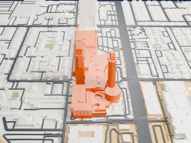 Palms Casino Resort model, East view