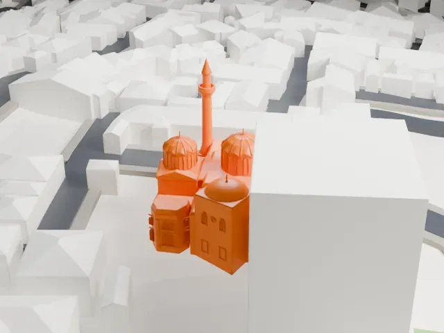 Pammakaristos Church model, East view