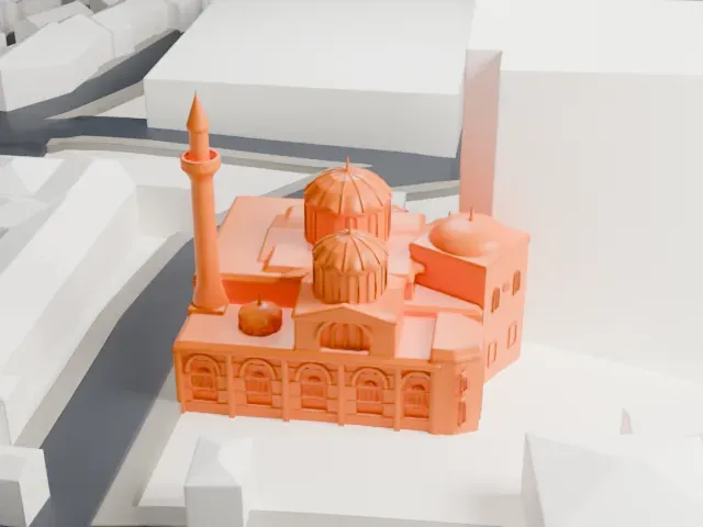 Pammakaristos Church model, South view
