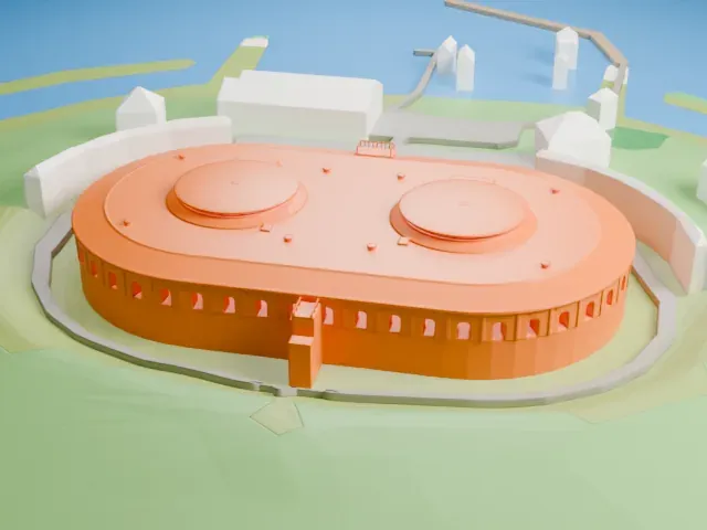 Pampus model, North view