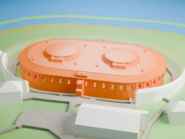 Pampus model, South view