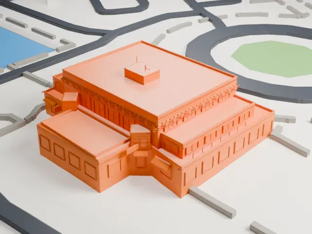 Pan American Seaplane Terminal (Miami City Hall) model, East view
