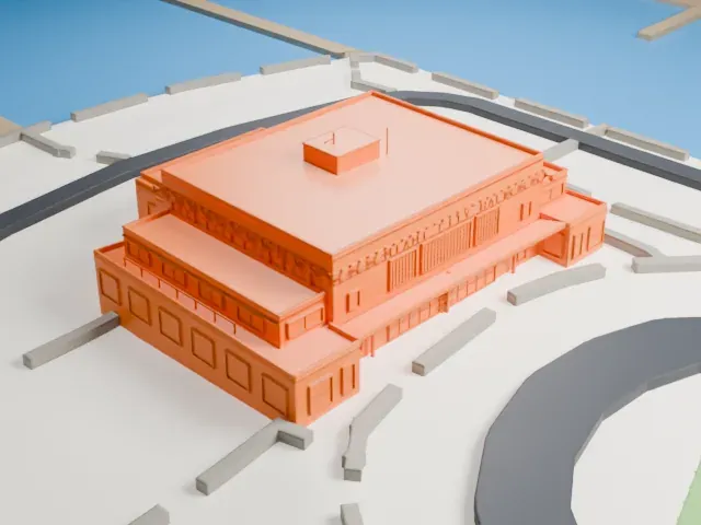Pan American Seaplane Terminal (Miami City Hall) model, North view