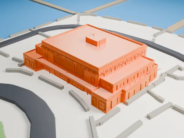 Pan American Seaplane Terminal (Miami City Hall) model, West view