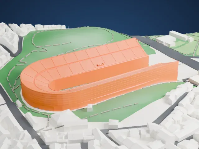 Panathenaic Stadium model, East view