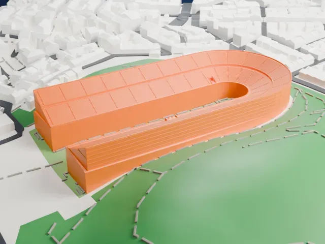 Panathenaic Stadium model, West view