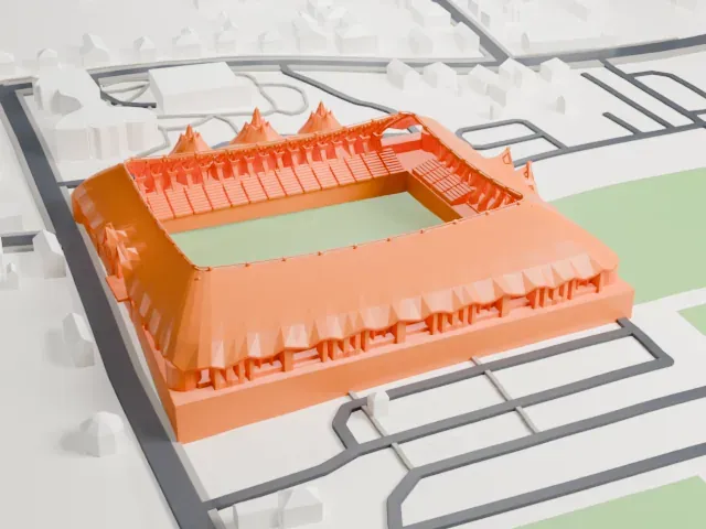 Pancho Aréna model, East view