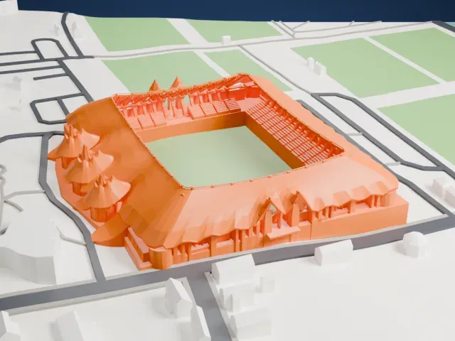 Pancho Aréna model, South view