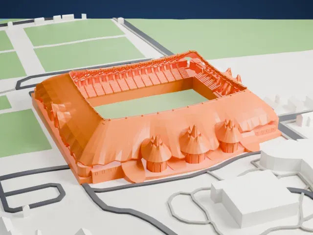 Pancho Aréna model, West view