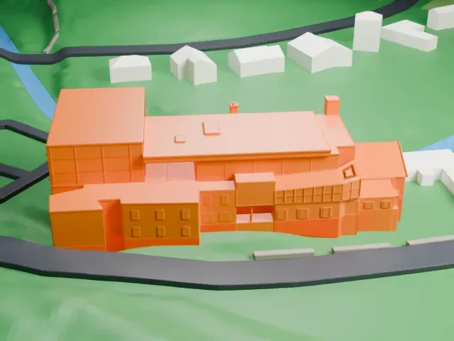 Paper Mill Playhouse model, West view