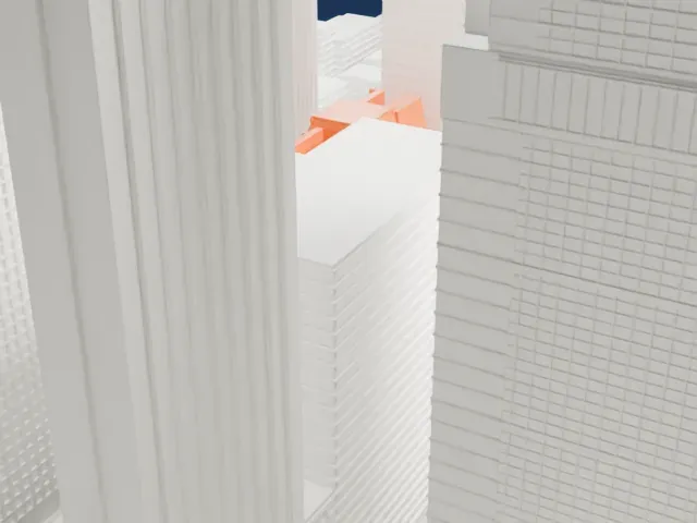 Paramount Hotel model, East view
