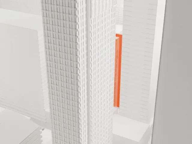 Paramount Hotel model, North view