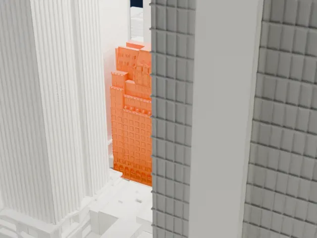 Paramount Hotel model, South view