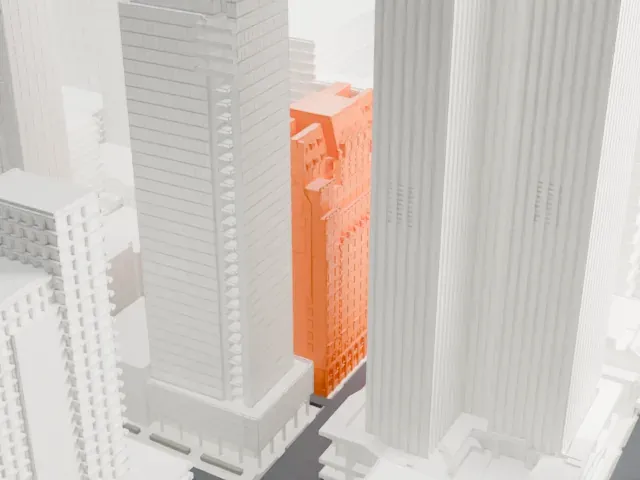 Paramount Hotel model, West view