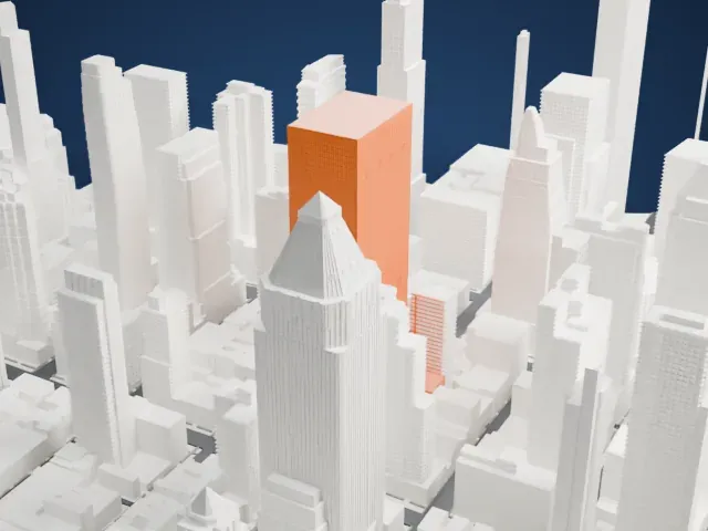 Paramount Plaza model, West view
