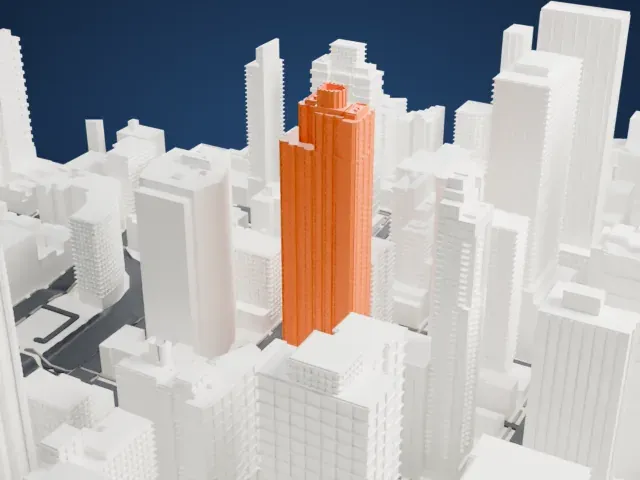 Paramount Tower model, East view