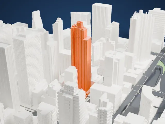 Paramount Tower model, West view