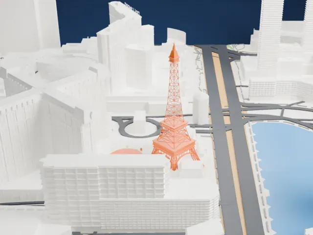 Paris Las Vegas model, North view