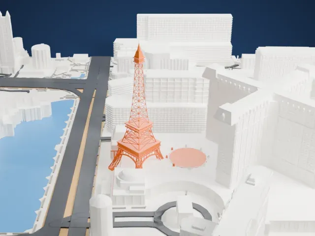 Paris Las Vegas model, South view