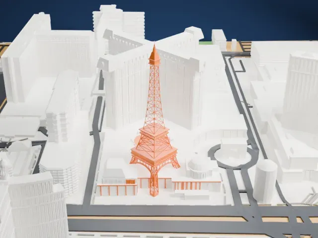 Paris Las Vegas model, West view