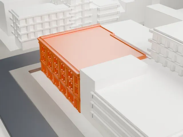 Park and Tilford Building, Lenox Avenue model, West view