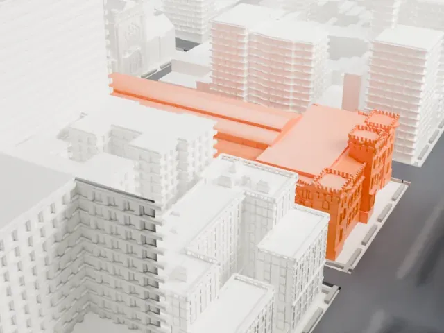 Park Avenue Armory model, North view