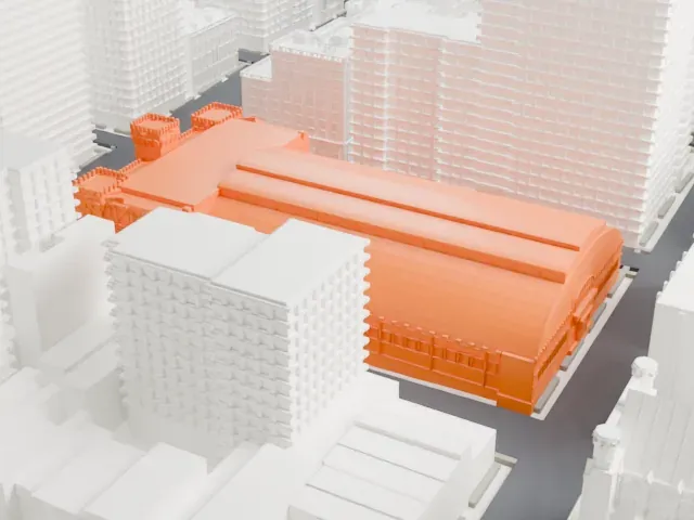 Park Avenue Armory model, South view