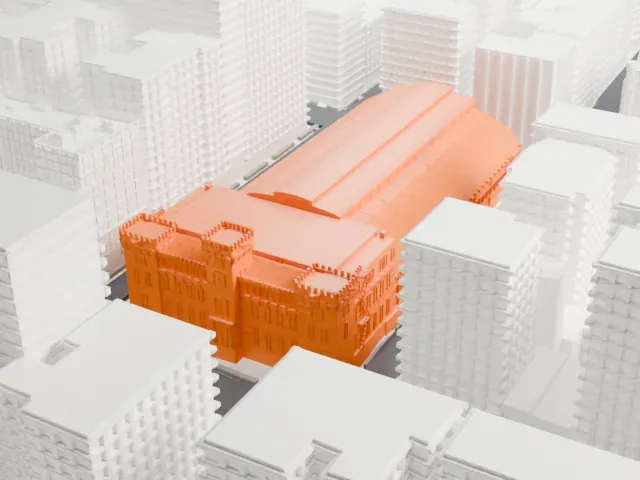 Park Avenue Armory model, West view