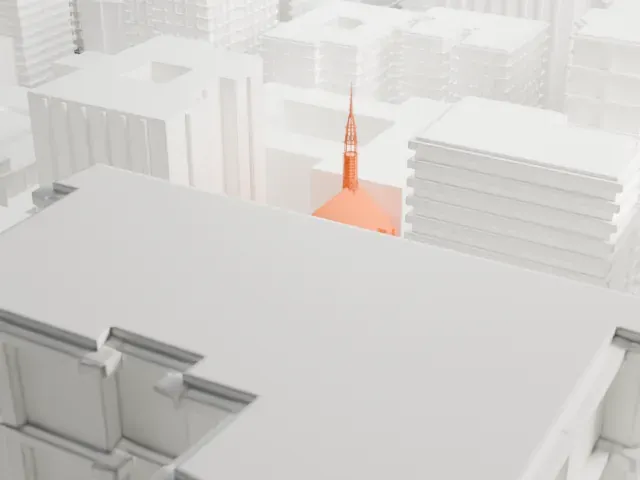 Park Avenue Christian Church model, East view