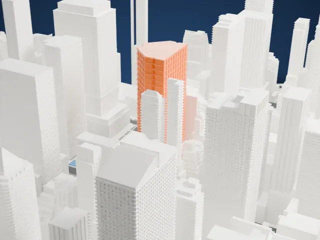 Park Avenue Plaza model, North view