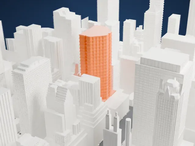 Park Avenue Plaza model, South view