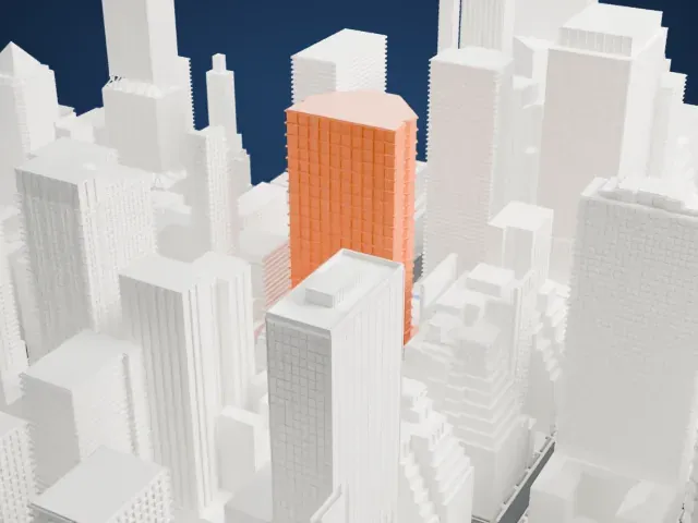 Park Avenue Plaza model, West view