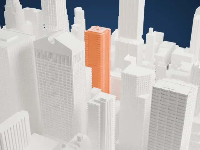 Park Avenue Tower model, West view