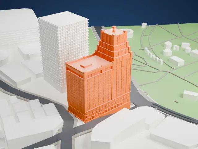 Park Hotel Shanghai model, West view