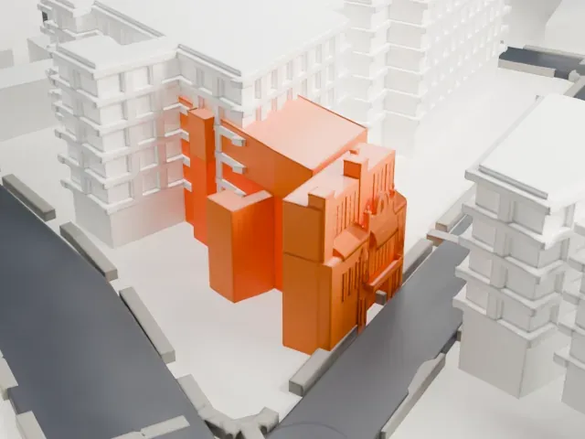 Park Performing Arts Center model, South view