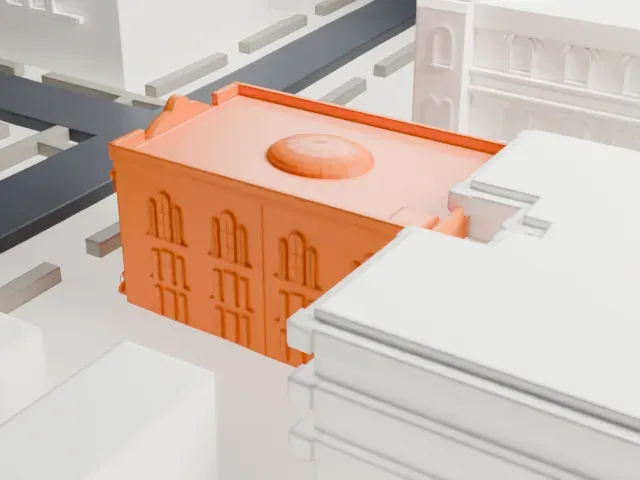Park Slope Jewish Center model, North view