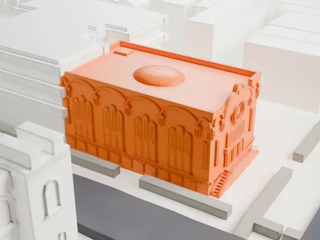 Park Slope Jewish Center model, South view