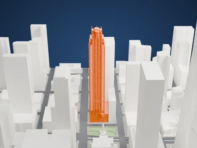 Park Tower (Chicago) model, East view