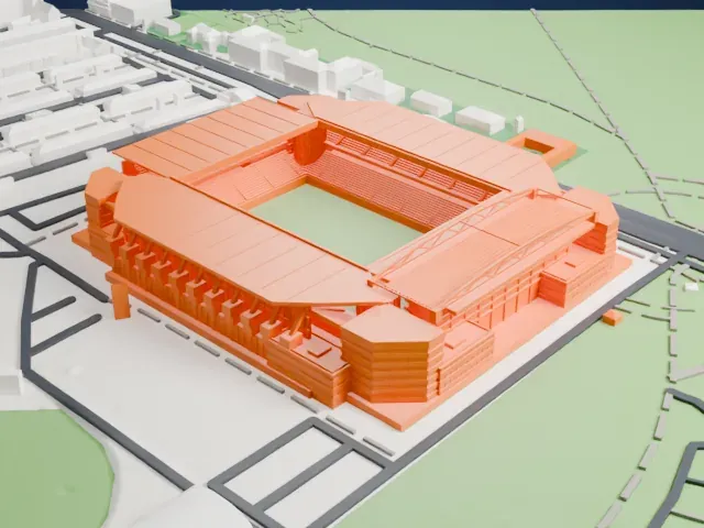Parken Stadium model, North view