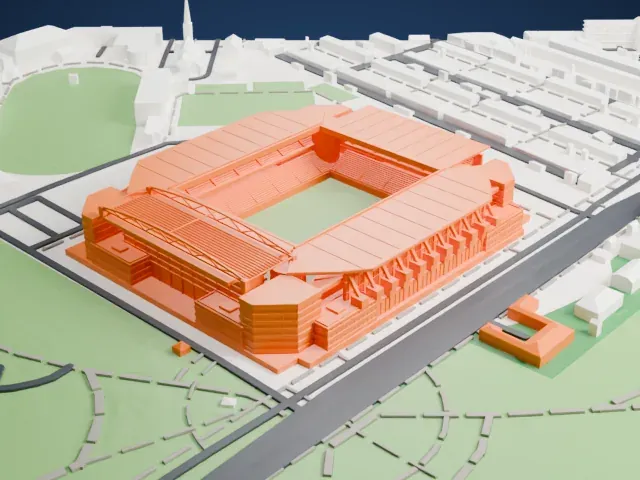 Parken Stadium model, West view