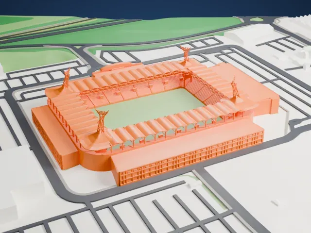 Parkstad Limburg Stadion model, South view